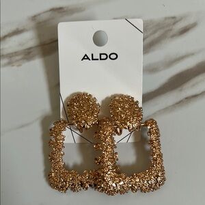 Aldo Gold Sculptural Statement Earrings